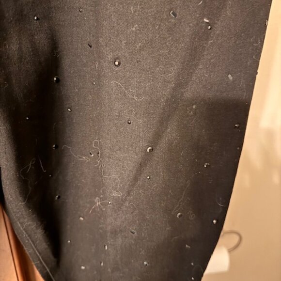 Jet Black Straight Leg Jeans with black crystals covering the entire front - Picture 3 of 6